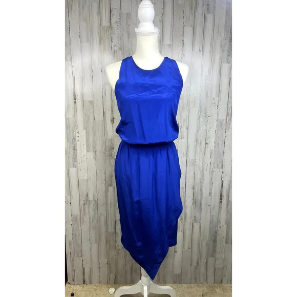 NWT Banana Republic Women's Asymmetrical Hi-Low‎ Dress Blue Sleeveless Size 0 - Picture 2 of 7